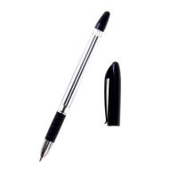 Ручка шариковая 0,5мм стержень черный, с резиновым держателем