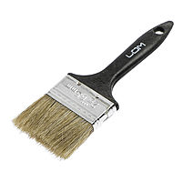 Кисть плоская LOM, натуральная щетина, пластиковая ручка, 2.5", 63 мм