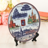 Тарелка сувенирная "Москва. Панорама", 20 см, керамика, деколь