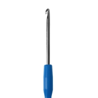 Крючок для вязания металлический, с пластиковой ручкой, d=3,5мм, 13,5см, цвет синий
