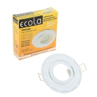 Светильник встр поворотный Ecola, MR16, DH07, GU5,3, Звезда (скрытый крепеж) Белый 25x88