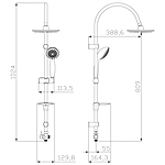 Душевая стойка Lemark LM8801С тропический душ хром