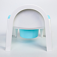 Горшок-стульчик с крышкой, цвет белый/голубой