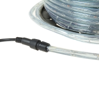 LED шнур 13 мм, круглый, 100 м, фиксинг, 2W-LED/м-36-220V в компл. набор д/подкл. Тепл. Бел.