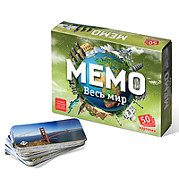 Настольная игра "Мемо. Весь мир", 50 карточек + познавательная брошюра
