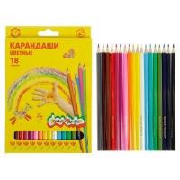 Карандаши 18 цветов "Каляка-Маляка", шестигранные