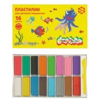 Пластилин 16 цветов 240г "Каляка-Маляка", со стеком