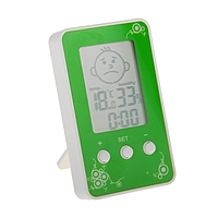 Термометр электронный, 10х6 см, указатель влажности, часы МИКС