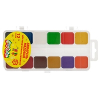 Акварель «Каляка-Маляка», 12 цветов, в пластиковой коробке, без кисти