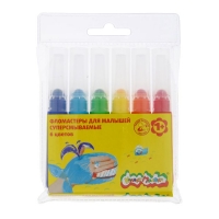 Фломастеры 6 цветов "Каляка-Маляка", суперсмываемые