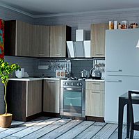 Кухонный гарнитур «Светлана прайм», 1200×1400 мм, цвет ясень шимо светлый/венге