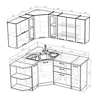 Кухонный гарнитур «Светлана оптима», 1500×1800 мм, цвет ясень шимо светлый/венге
