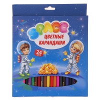 Карандаши 24 цвета "Космонавты" европодвес