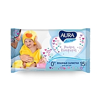 Влажные салфетки Aura Ultra Comfort, детские, 15 шт.