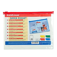 Папка-конверт на гибкой молнии Zip B6 128х182см PVC Zip Pocket, EK 4564