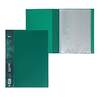 Папка 30 прозр вкладышей А4 15 мм, 600 мкм Сalligrata", карман на корешке, зелёный