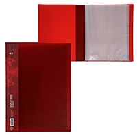 Папка 30 прозр вкладышей А4 15 мм, 600 мкм Сalligrata", карман на корешке, красный