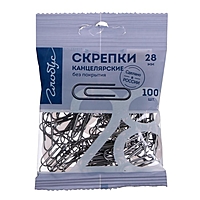 Скрепки канцелярские 28 мм без покрытия 100шт. GLOBUS флоу-пак