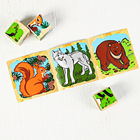 Кубики "Животные леса", 9 элементов