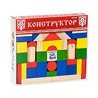 Деревянный конструктор Цветной 65 деталей