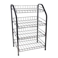 Полка для обуви, 4 яруса, разборная, цвет черный