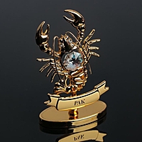 Сувенир знак зодиака «Рак», 4х6х9 см, с кристаллом Сваровски
