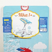 Доска гладильная «Ника 1+», 122,5×34,5 фанера, плавно регулируемая высота, выдвижная подставка, рисунок МИКС