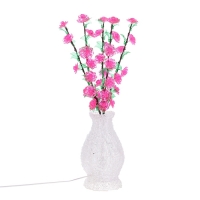 Светодиодная ваза 70х20, 3 цвета, 96 LED, цветы РОЗОВЫЕ
