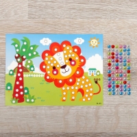 Аппликация круглыми стразами "Лев"