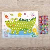 Аппликация круглыми стразами "Крокодил"