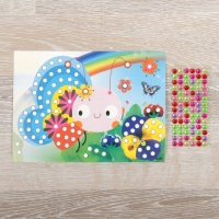 Аппликация круглыми стразами "Бабочка и радуга"