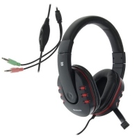 Наушники Defender Warhead G-160, игровые,полноразмерные,микрофон, 3.5мм, 2.5 м,чёрно-красные