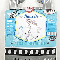 Доска гладильная «Ника 3+», 122×35 см, фанера, полка для белья, рисунок МИКС