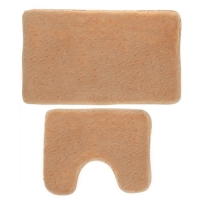 Набор ковриков для ванной и туалета 2 шт, цвет бежевый