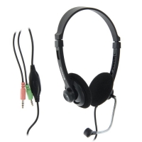 Наушники Defender Aura 104, компьютерные, микрофон, 85 дБ, 32 Ом, 3.5 мм, 1.8 м, чёрные