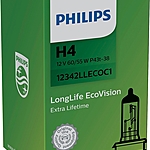 Лампа Philips LongLife EcoVision H4 12V 60/55W 12342LLECOC1