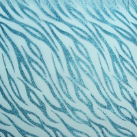 Органза "Абстракции", цвет морской волны