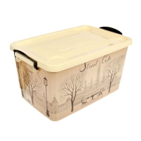 Контейнер для хранения "Уличное кафе" 35 л, цвет слоновая кость