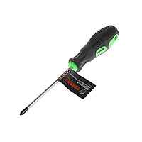 Отвертка крестовая TUNDRA, обработка сатин, шлиц магнитный, 2К рукоятка, PH1 х 100 мм