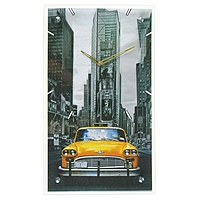 Часы настенные прямоугольные "Ретро авто", стекло, 35х60 см