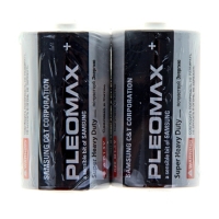 Батарейка Солевая  Samsung Pleomax Super Heavy Duty, D, R20, спайка, 2 шт.