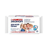 Влажные салфетки «Эконом Smart» для всей семьи, антибактериальные, 100 шт.