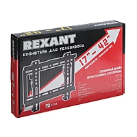 Кронштейн Rexant 38-0320, для ТВ, наклонный, 17-42", 26 мм от стены, чёрный