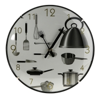 Часы настенные кухонные "Серия "Объём. Посуда", d=30 см