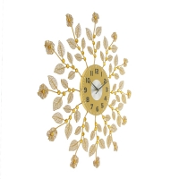 Часы настенные интерьерные "Серия Ажур. Золотистые цветочки", d=70 см