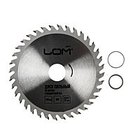Диск пильный по дереву LOM, стандартный рез, 125 х 22 мм, 36 зубьев