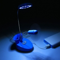 USB светильник, вентилятор, с подставкой для ручек, 12 LED, USB, микс