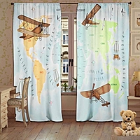 Комплект штор Аэроплан 147х267 +/- 3см 2шт, габардин, п/э100%