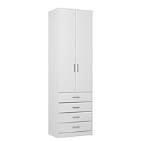 Шкаф 2-х ств Орион с ящиками 700*2300*450, Белый/Белый