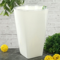 Кашпо 0,5 л и 1 л "Грейс" d=12 см, цвет белый